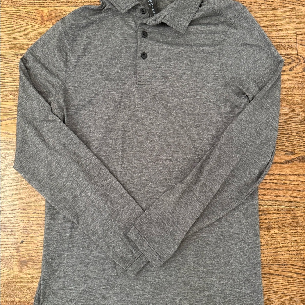 lululemon athletica Heather Gray Polo Shirt